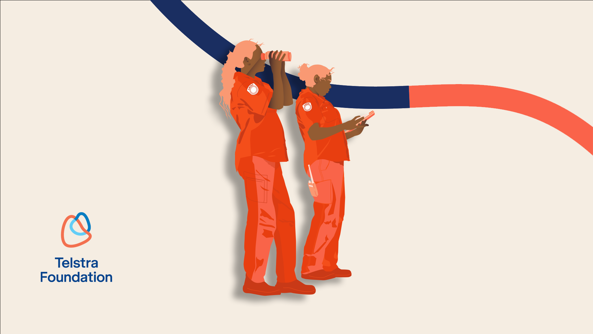 Illustration of Digital Women Rangers using digital tech